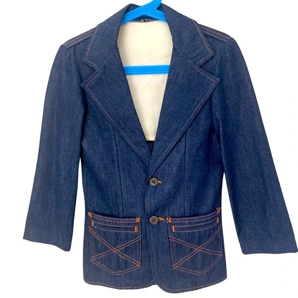 BILLY THE KID Boy’s Vintage 70’s Denim Blazer Western Westerncore Cowboycore 10 - Picture 1 of 16